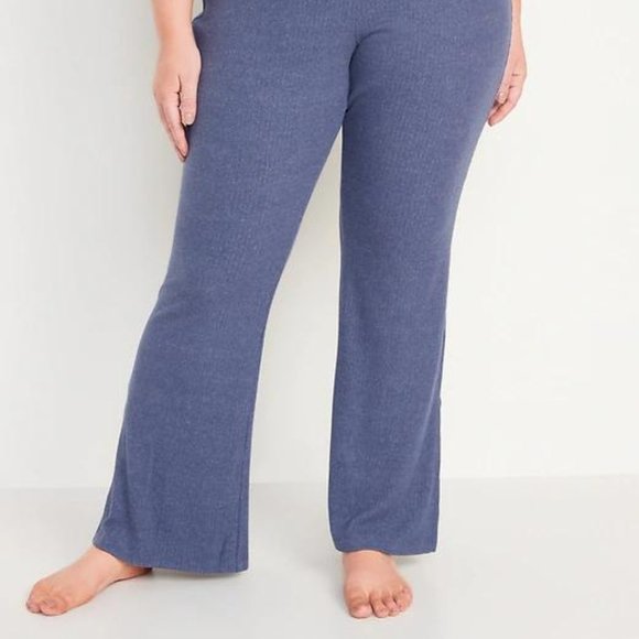 Old Navy High-Waisted Rib-Knit Split Flare Lounge Pants for Women New - Picture 10 of 11